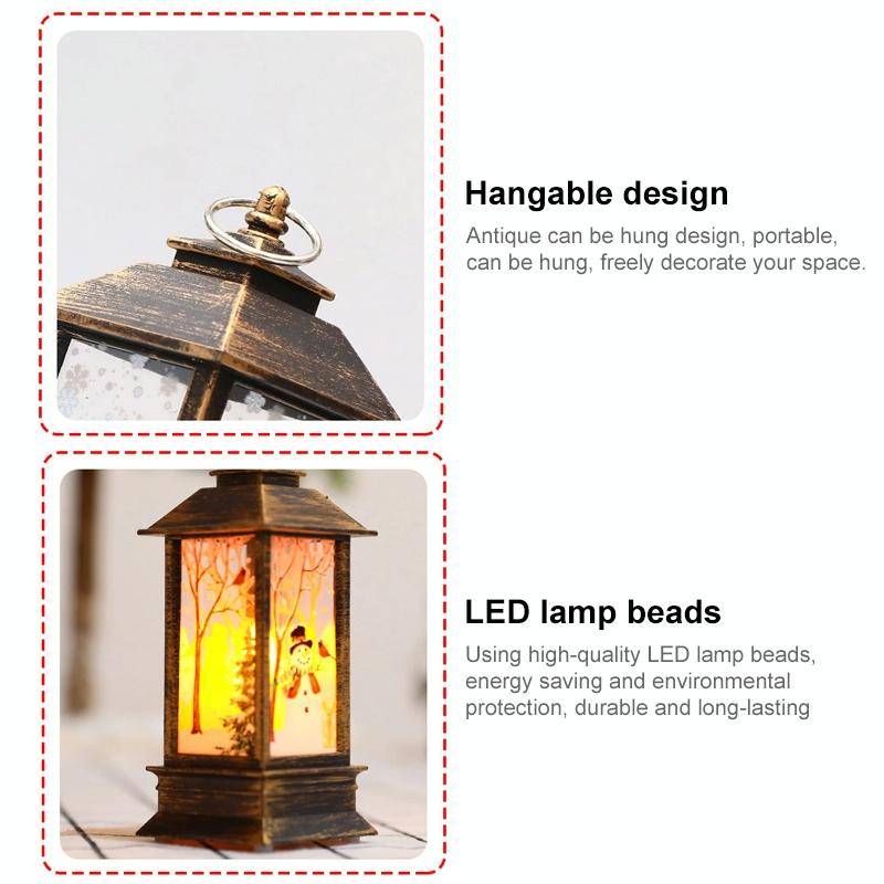 Christmas Flame Lantern Christmas Decoration LED Luminous Ornament Candlestick Lamp, Size: Large ...
