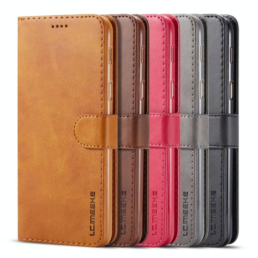 For Galaxy A6 Plus (2018) LC.IMEEKE Calf Texture Horizontal Flip Leather Case, with Holder & Card...
