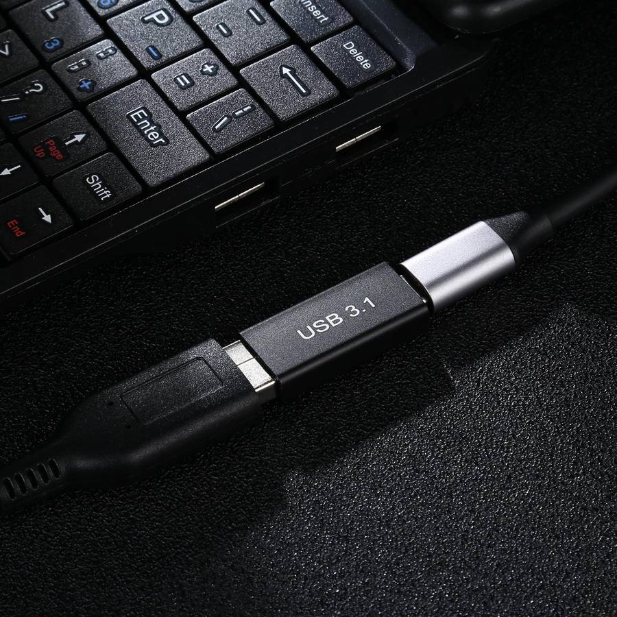 Type-C / USB-C Female to USB 3.0 Female Aluminium Alloy Adapter (Black)