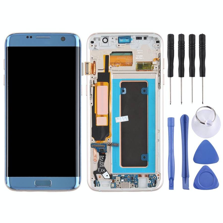 Original Super AMOLED Material LCD Screen and Digitizer Full Assembly(with Frame / Charging Port ...