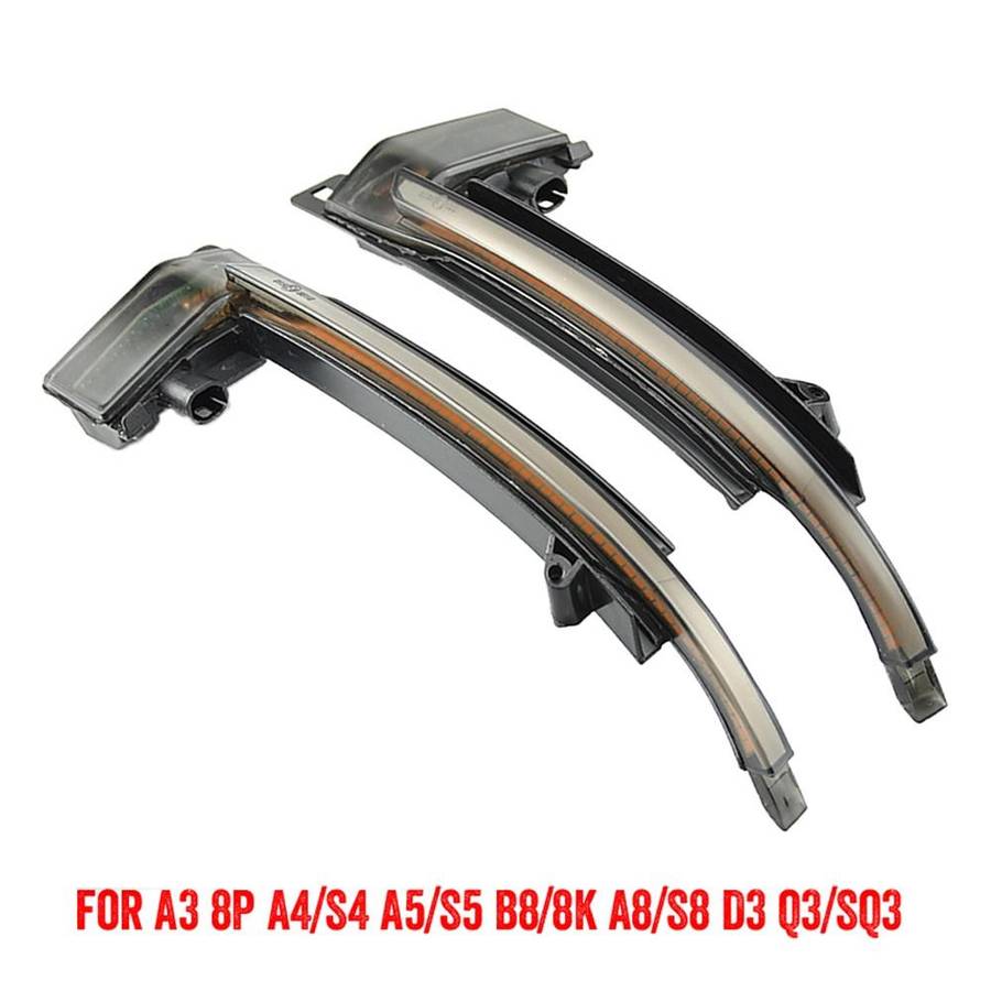 1 Pair For Audi A4 B8 Car Dynamic LED Turn Signal Light Rearview Mirror Flasher Water Blinker (Tr...