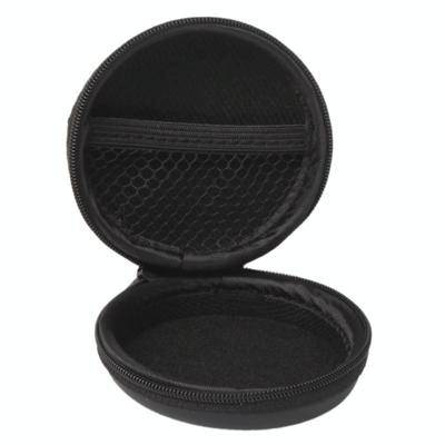 Circular Carrying Bag Box for Headphone / Earphone(Black)