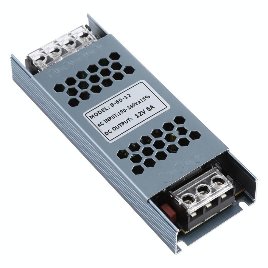 S-60-12 DC12V 5A 60W LED Power Supply Transformer AC170-240V
