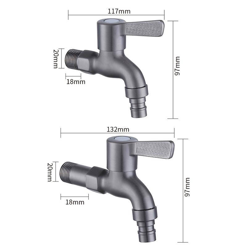 Bathroom Toilet Stainless Steel Bib Tap Wall Mounted Washing Machine Water Tap ,Spec: Short Type
