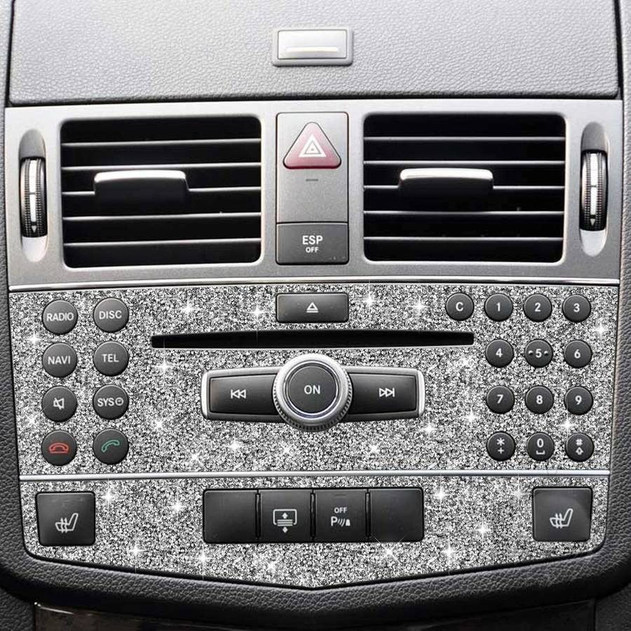 For Mercedes-Benz C-class W204 2007-2010 Car Central Control Panel B Diamond Decorative Sticker, ...
