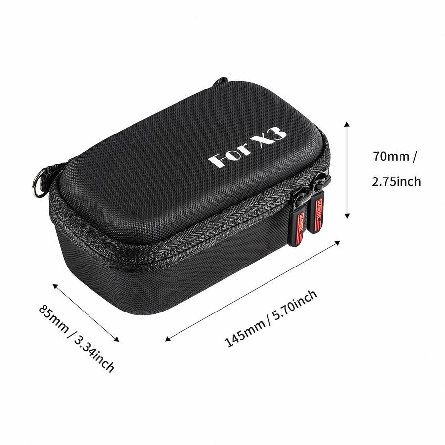 For Insta360 One X3 STARTRC Camera Carry Case with Carabiner & Strap(Black)