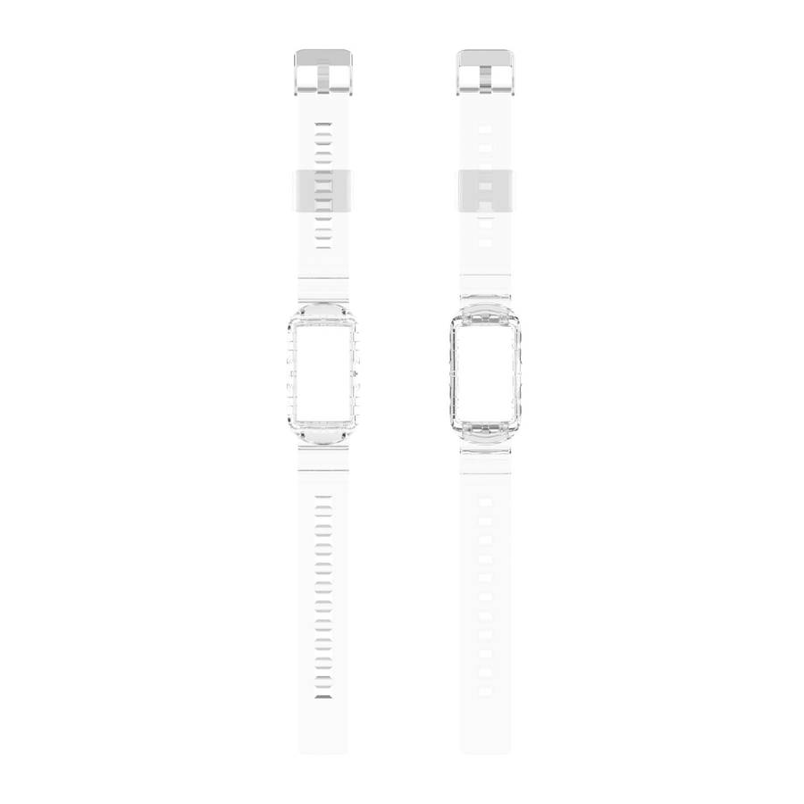 For Fitbit Charge 4 Silicone One Body Armor Watch Band(Transparent)