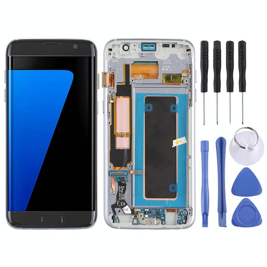 Original Super AMOLED Material LCD Screen and Digitizer Full Assembly(with Frame / Charging Port ...