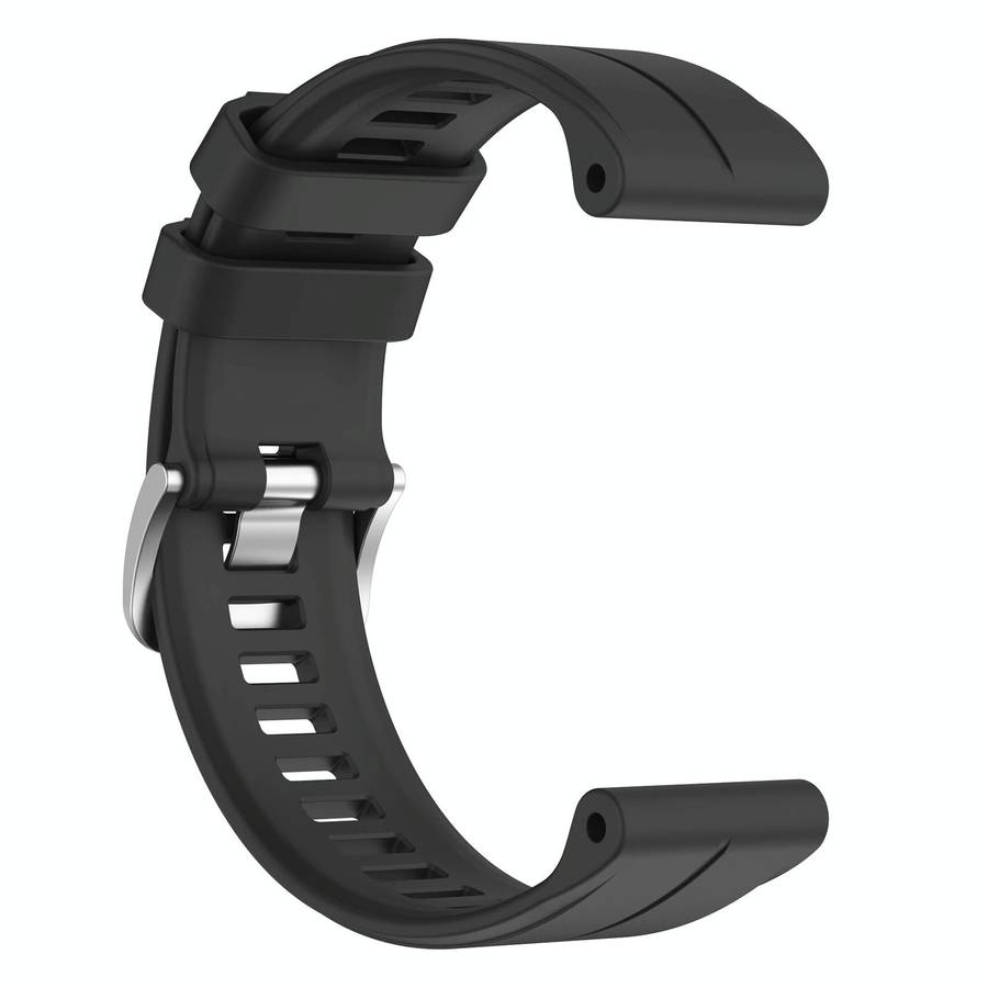 For Garmin Fenix 6 Pro GPS 22mm Solid Color Silicone Watch Band(Black)
