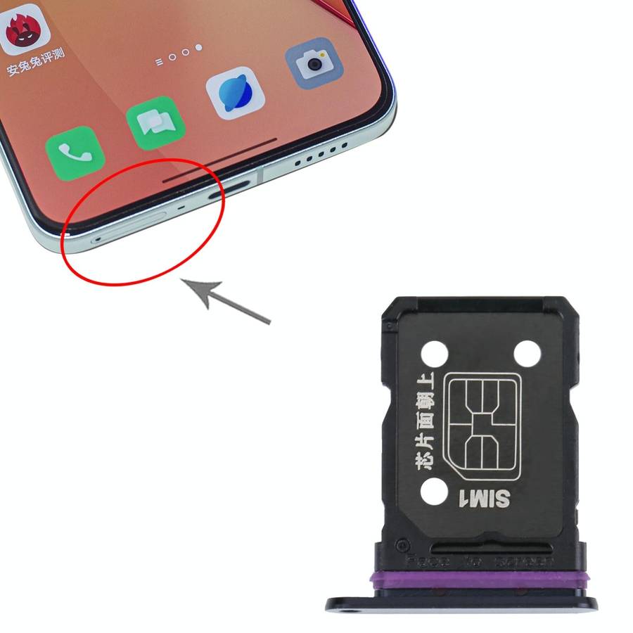 For OPPO Reno8 Pro+ / Reno8 Pro 5G / Reno8 Pro China SIM Card Tray + SIM Card Tray (Black)