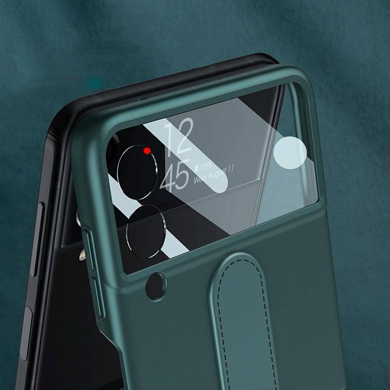 For Samsung Galaxy Z Flip3 5G GKK Ultra-thin PC Full Coverage Phone Flip Case with Ring Holder(Bl...