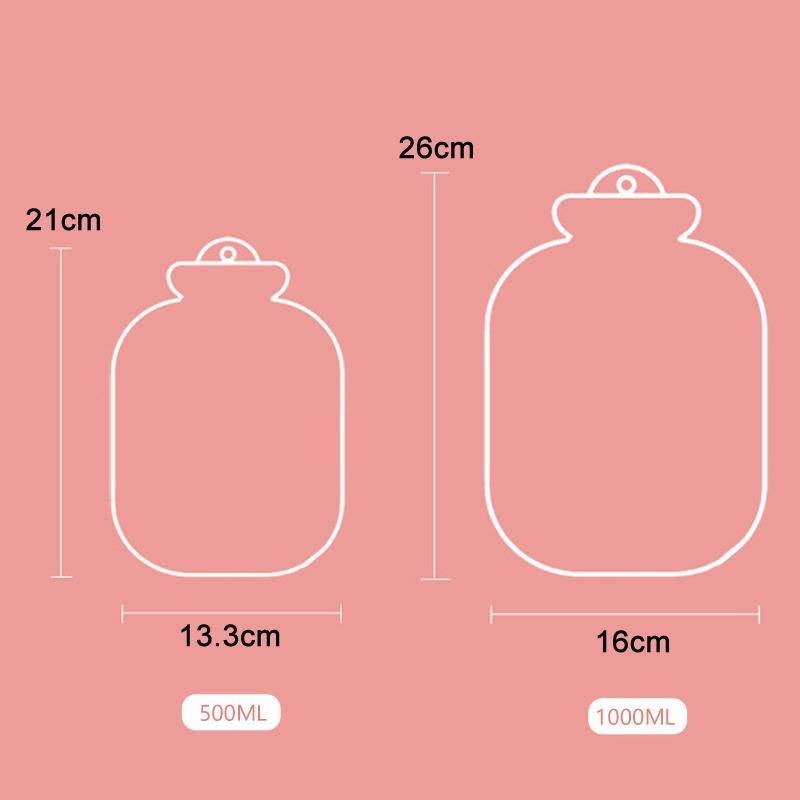 Cartoon Plush Portable Water Jection Mini Hot Water Bag, Color: 500ML Pink
