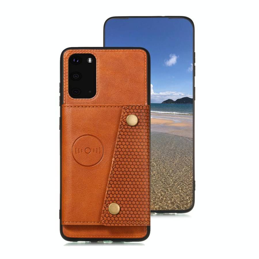 For Samsung Galaxy Note 20 Double Buckle PU + TPU Shockproof Magnetic Protective Case with Card S...