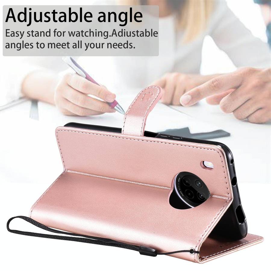 For Huawei Y9a Cat Bee Embossing Pattern Shockproof Horizontal Flip Leather Case with Holder & Ca...