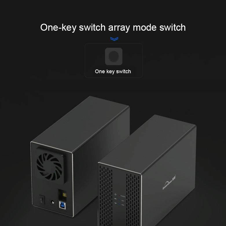 Blueendless Type-C / USB-C Interface 3.5 inch 2 Bay RAID Combination Array HDD External Enclosure...