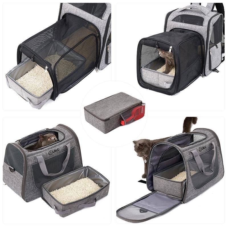 24x40cm Foldable Oxford Cloth Portable Cat Litter Box Pet Bag