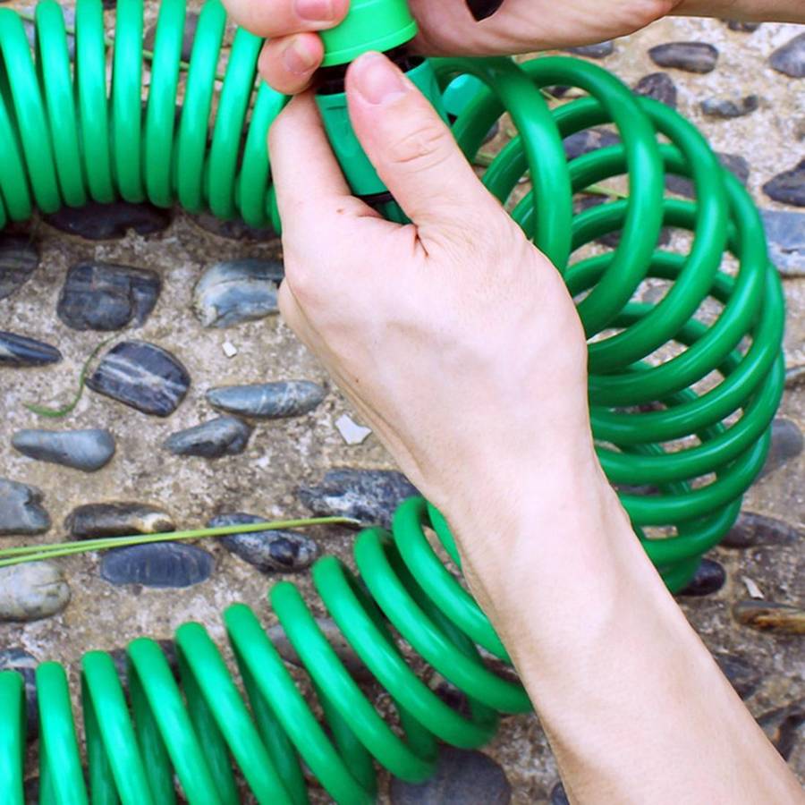 Garden Watering Series Spring Tube Hose Telescopic Spiral Pipe with Water Connector Adaptor and C...