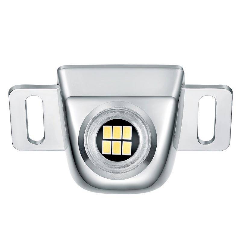 Car LED Electric Eye Reversing Light External Bulb Modified License Plate Auxiliary Light(Black)