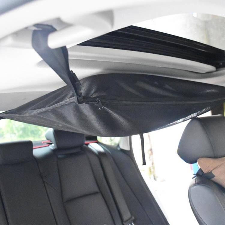 Car Storage Network Pocket Car Roof Seating Room Mesh Folding Hanging Bag, Style: Single Layer(Bl...