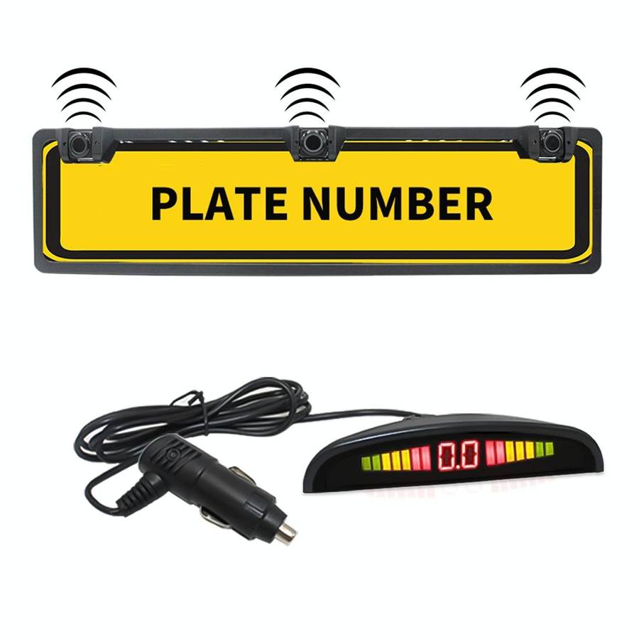 PZ300L-W Wireless Europe Car License Plate Frame Parking Sensors Reversing Radar with 3 Radar Det...