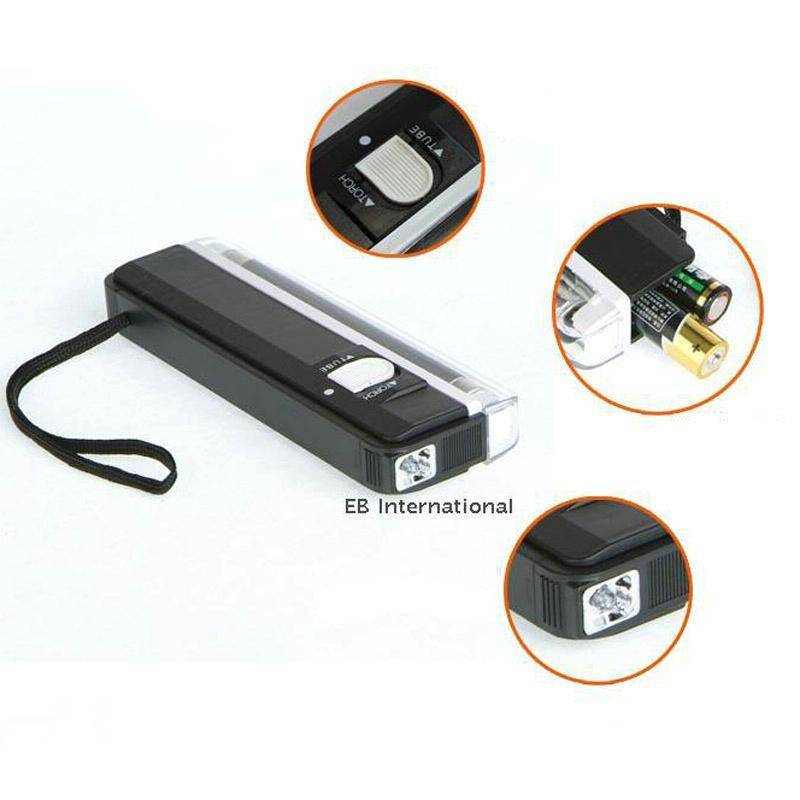 Handheld Blacklight UV Lamp & LED Flashlight, Verify Hidden Security Features On banknotes and Pa...