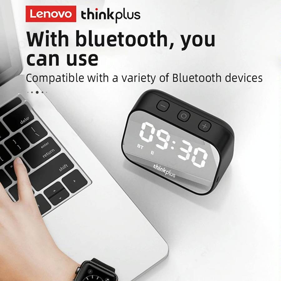 Lenovo TS13 Wireless Portable Subwoofer Stereo Bluetooth Speaker Smart Alarm Clock(White)