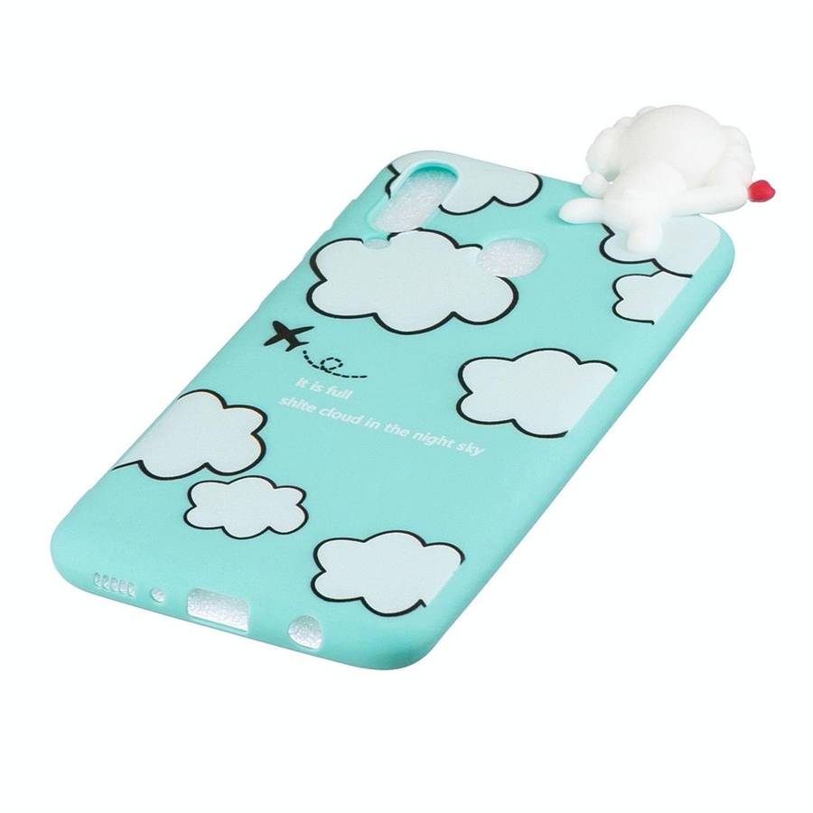 For Galaxy A30 Shockproof Cartoon TPU Protective Case(Clouds)
