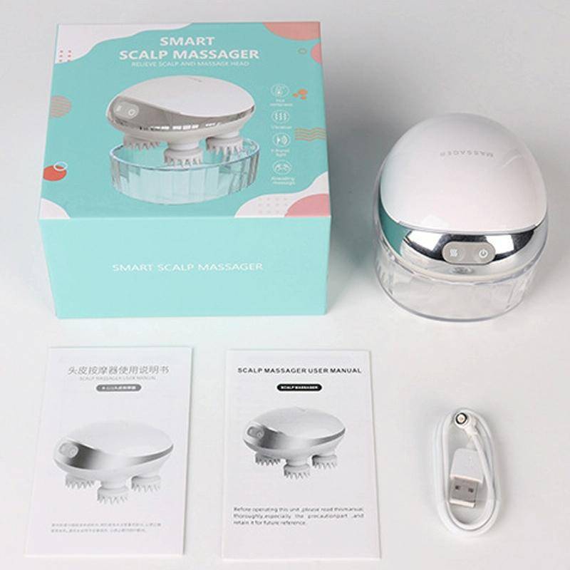 K111 Hot Compress Red Light Head Massager Electric Kneading Vibration Waterproof Head Instrument,...