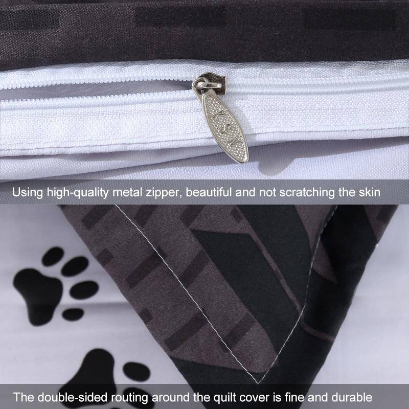 4 PCS/Set Bedding Set Happy Family Pattern Duvet Cover Flat Sheet Pillowcase Set, Size:2M(Panda B...