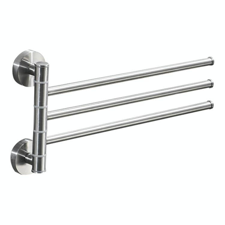 Stainless Steel Towel Bar Rotating Towel Rack Bathroom Kitchen Wall-mounted Towel Polished Rack H...