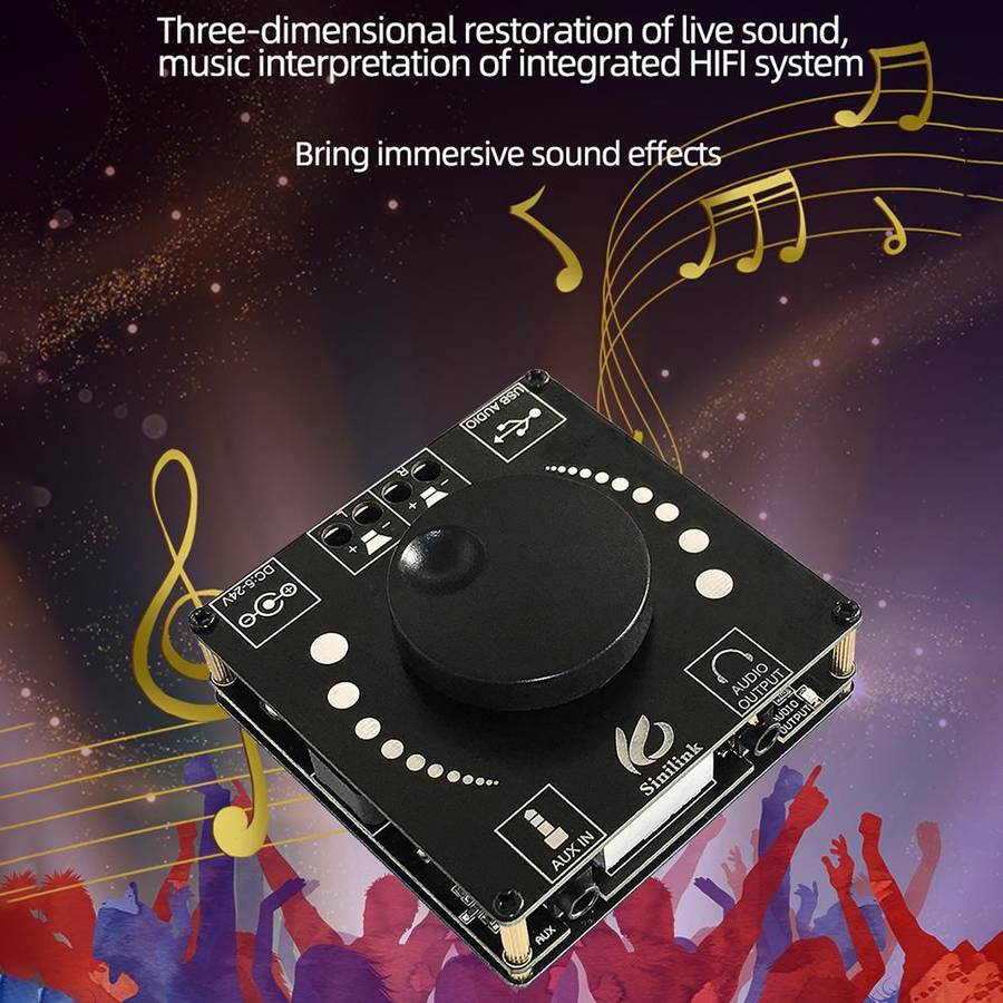 Sinilink AP50H HiFi 2.0 Stereo Bluetooth Digital TPA3116D2 Power Amplifier Board(PCB)