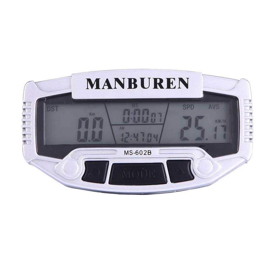 Multifunction LCD Display Cycle Computer Odometer Speedometer (MS-602B)(Silver)
