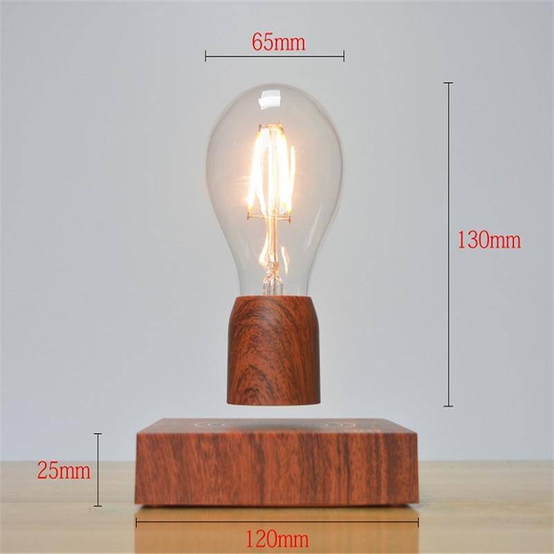 Retro Magnetic Floating Bulb Wood Color Substrate LED Home Decoration Lamp