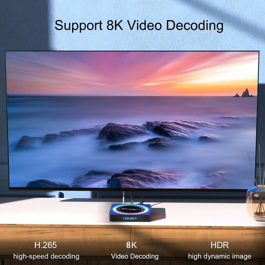 Acrylic X88 Pro 13 8K Ultra HD Android 13.0 Smart TV Box with Remote Control, RK3528 Quad-Core, 2...