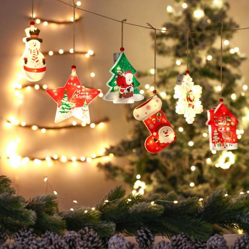 3 PCS / Set Christmas Decoration Lights LED Window Holiday Decoration Small Lanterns(Christmas St...