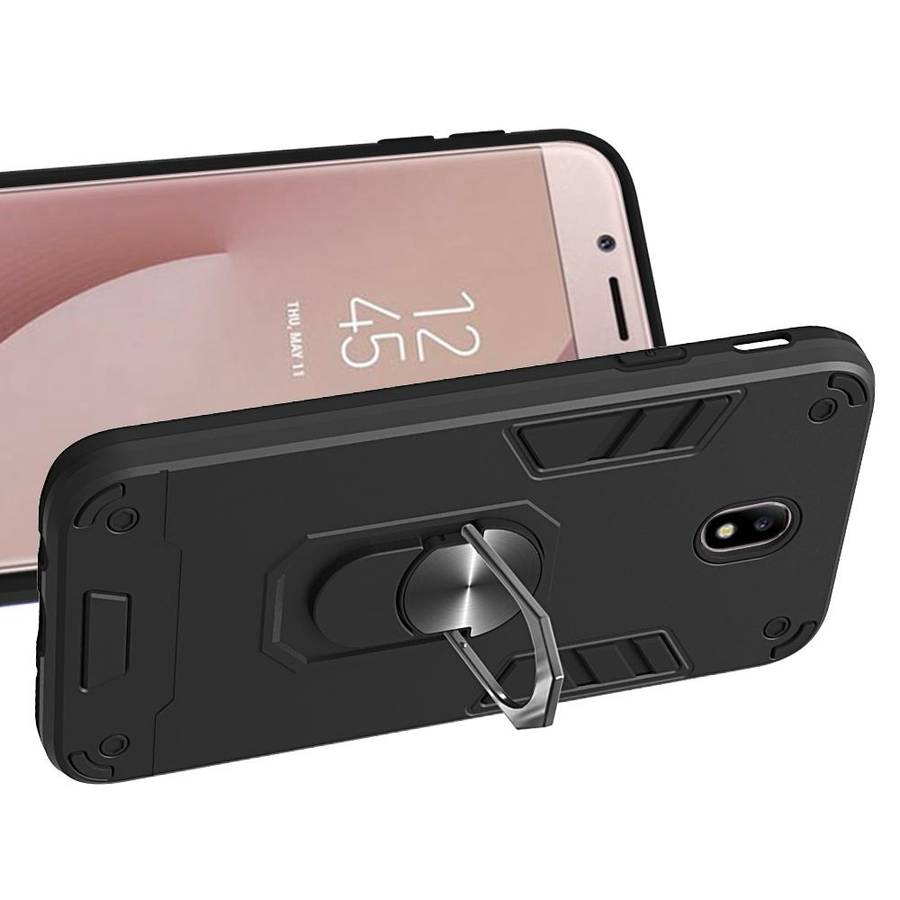 For Samsung Galaxy J7 Pro / J730 2 in 1 Armour Series PC + TPU Protective Case with Ring Holder(B...