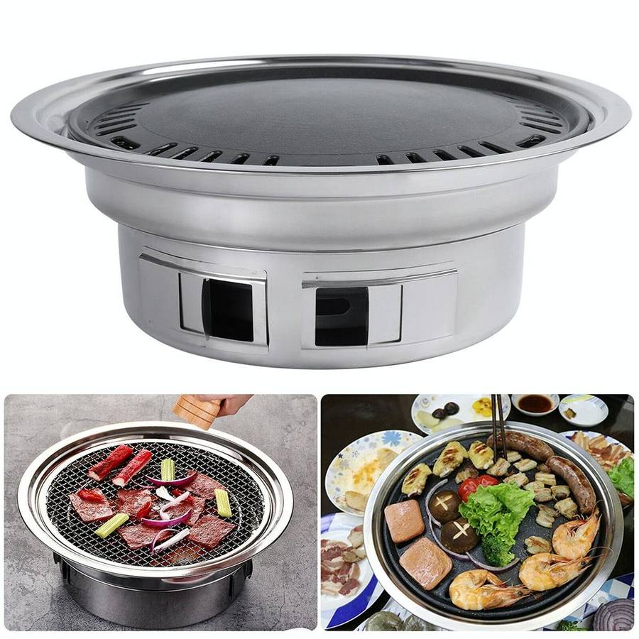 Home Multifunctional Adjustable Fire Barbecue Grill, Size: S (Pan+Net)