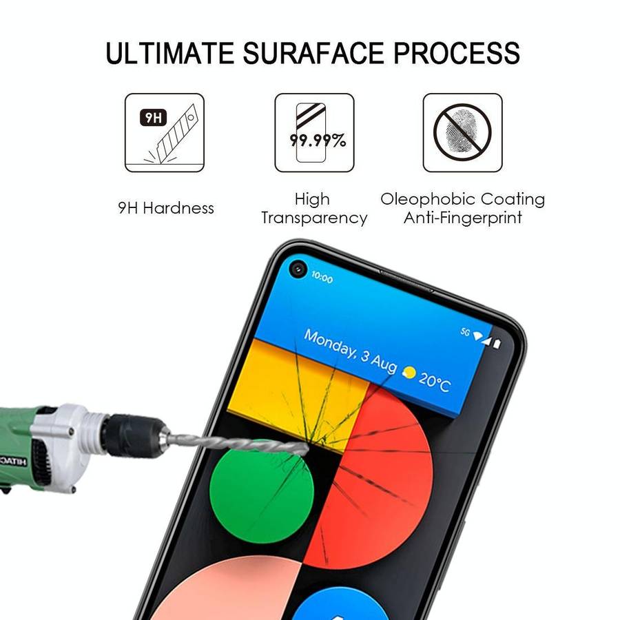 For Google Pixel 4a 5G Full Glue Full Cover Screen Protector Tempered Glass Film