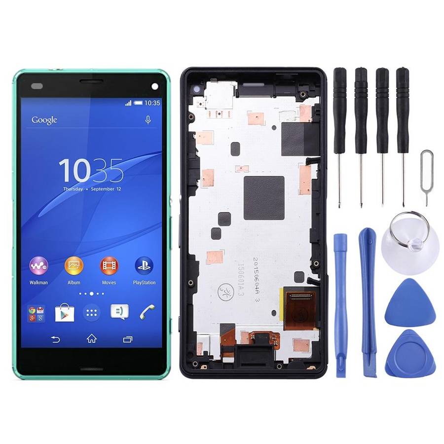 OEM LCD Screen for Sony Xperia Z3 Mini Compact Digitizer Full Assembly with Frame(Green)