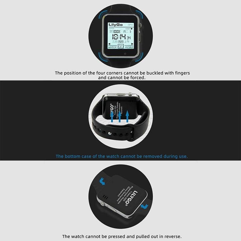 TTGO T-Watch-2020 ESP32 Main Chip 1.54 inch Touch Display Programmable Wearable Watch (Black)