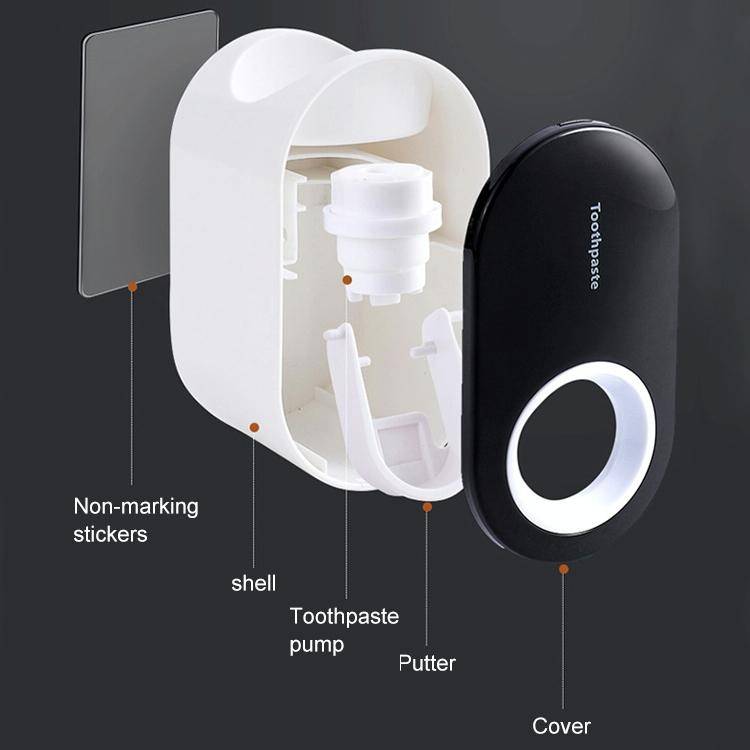Automatic Toothpaste Squeezing Wall-mounted Toothpaste Rack(Pink+White)