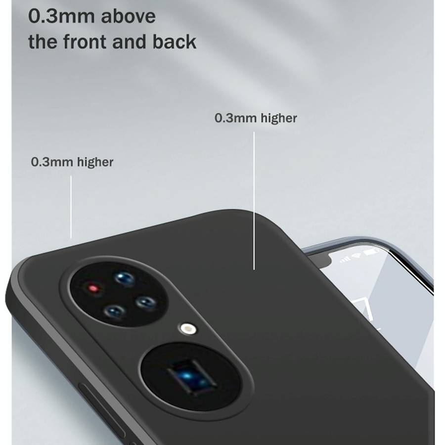 For Huawei P50 Pro Solid Color Imitation Liquid Silicone Straight Edge Dropproof Full Coverage Pr...