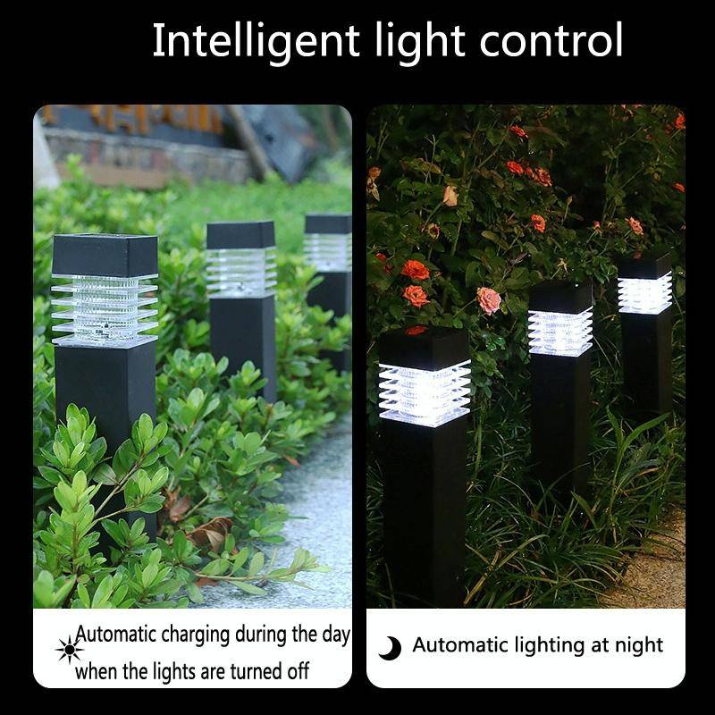 Solar Waterproof Outdoor Landscape Square Column Lawn Light(White Light)