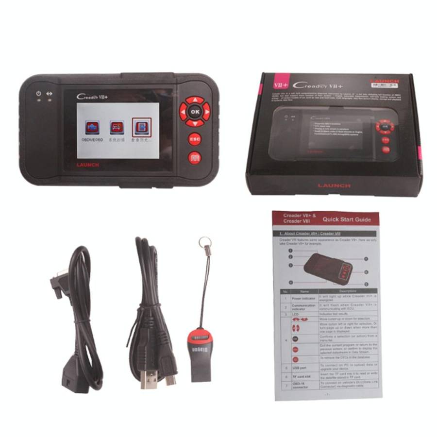 3.5 inch TFT LCD Display Launch X431 Creader VII+ Comprehensive Diagnostic Instrument Support Onl...