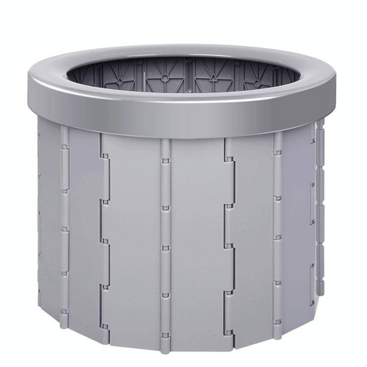 Folding Toilet Travel Car Toilet With Cover Indoor Portable Emergency Camping Toilet(Grey)