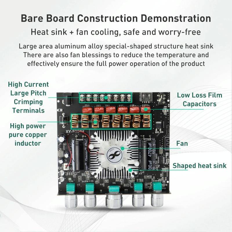 220W 12V 24V Power Bluetooth Wireless TP3251 Stereo Audio Amplifier Board Treble and Bass Control...