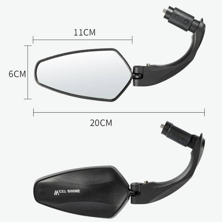 1 Pair WEST BIKING Bicycle Rearview Mirror Adjustable Mirror Mountain Bike Foldable Rearview Mirr...