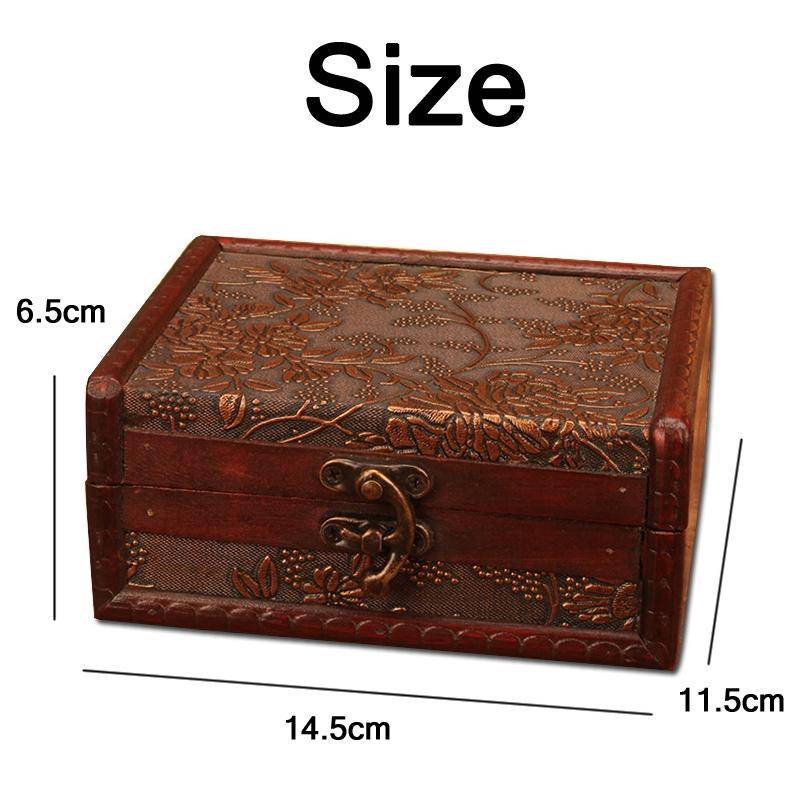 Wooden Vintage Jewelry Box Sorage And Shooting Props, Size: 14.5x11.5x6.5cm(C Grapes)