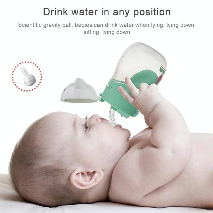 Infant Toddler Drink Cup Child Plastic Leakproof Cartoon Straw Cup With Handle Gravity Ball, Size...
