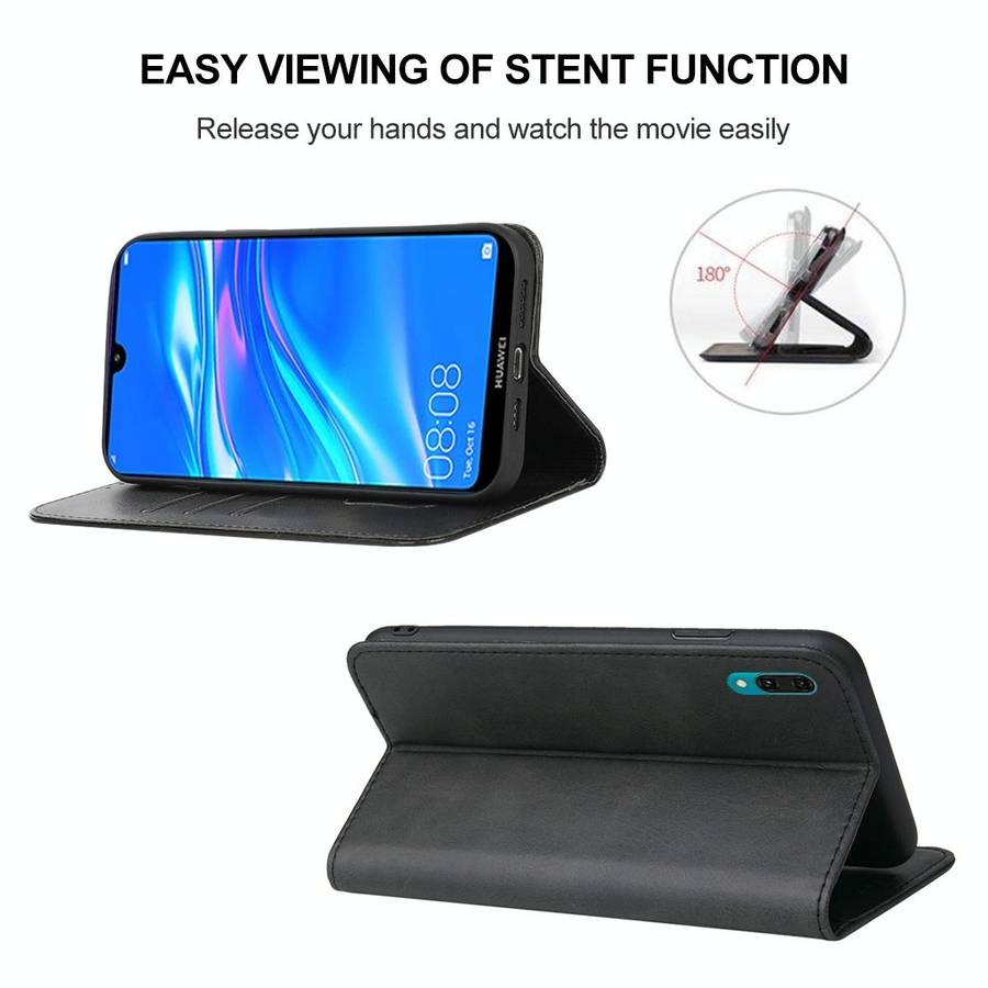 For Huawei Y7 Prime 2019 Magnetic Closure Leather Phone Case(Black)